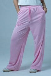 Comfy Cotton Wide Leg Pants - Pink