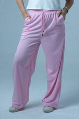 Comfy Cotton Wide Leg Pants - Pink