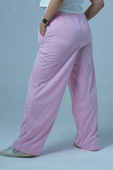 Comfy Cotton Wide Leg Pants - Pink