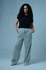 Comfy Cotton Wide Leg Pants - Grey