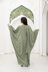عباية رمضانية بأكمام واسعة - لون زتونى
