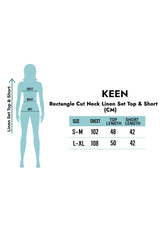 Rectangle Cut Neck Linen Set Top & Short For Women