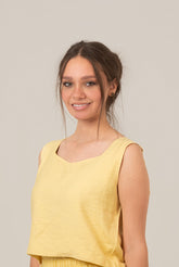 Rectangle Cut Neck Top For Women