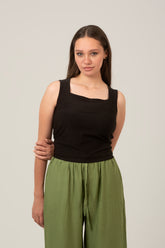 Basic Square Sleeveless Top For Women