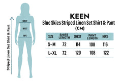 Blue Skies Striped Linen Set Shirt & Pant For Women