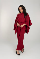 Cape Sleeve Detail Wide Leg Jumpsuit For Women