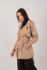 Short Belted Trench Jacket