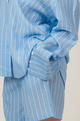 Blue Skies Striped Linen Set Top & Short For Women