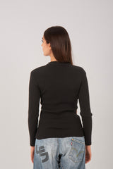 Cutout Knit Long Sleeve Top