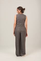 Waist Coat Linen Set For Women