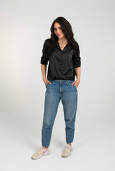 Satin Long Sleeve Blank Shirt For Women