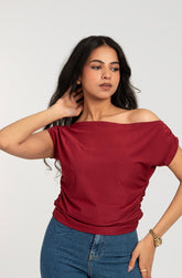 Off Shoulder Short Sleeve Top For Women