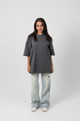 Dark Grey Oversized Basic T-shirt