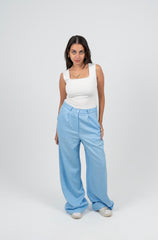 High Waist Wide Leg Linen Pants