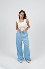 High Waist Wide Leg Linen Pants