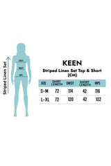 Blue Skies Striped Linen Set Top & Short For Women