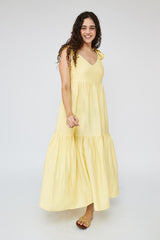 Flare Flowy Tie Shoulders Maxi Dress