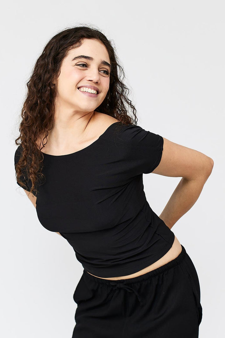 Half Sleeve Backless Top For Women