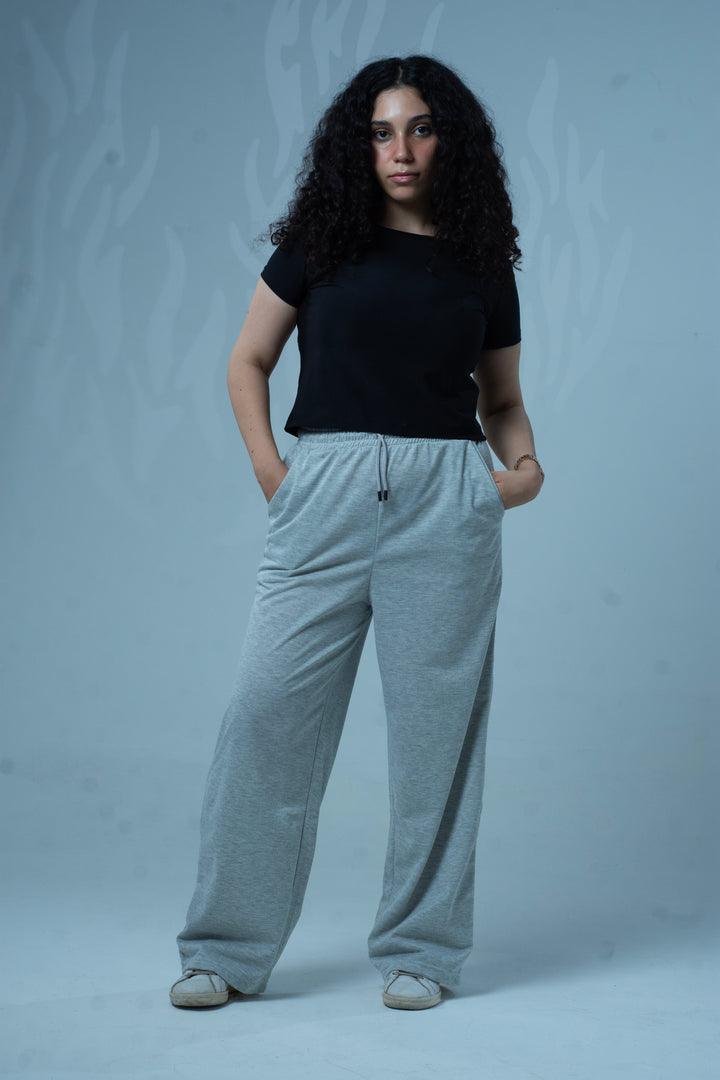 Comfy Cotton Wide Leg Pants - Grey