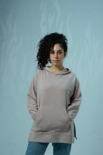 Load image into Gallery viewer, Oversized Melton Sweatshirt With Side Slits
