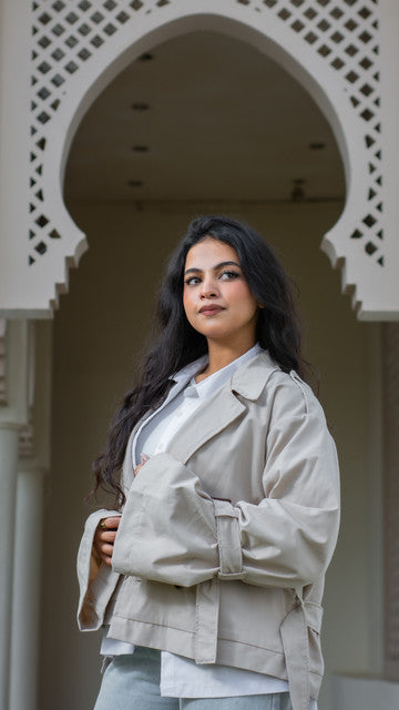 Wide Sleeve Short Trench