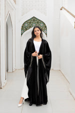 Load image into Gallery viewer, Morocco Velvet Long Sleeve Embroidered Sequins Kimono - Black
