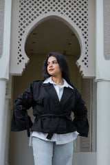 Wide Sleeve Short Trench