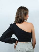 Load image into Gallery viewer, One Shoulder Basic Puff Top
