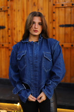 Load image into Gallery viewer, Detachable Denim Jacket
