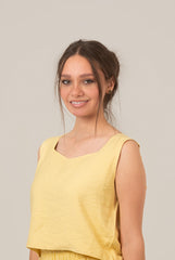 Rectangle Cut Neck Top For Women