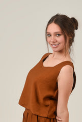 Rectangle Cut Neck Top For Women