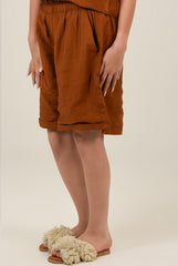 Loose High Waist Linen Shorts For Women