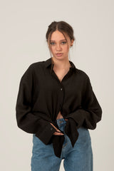 Oversized Loose Fit Linen Shirt For Women