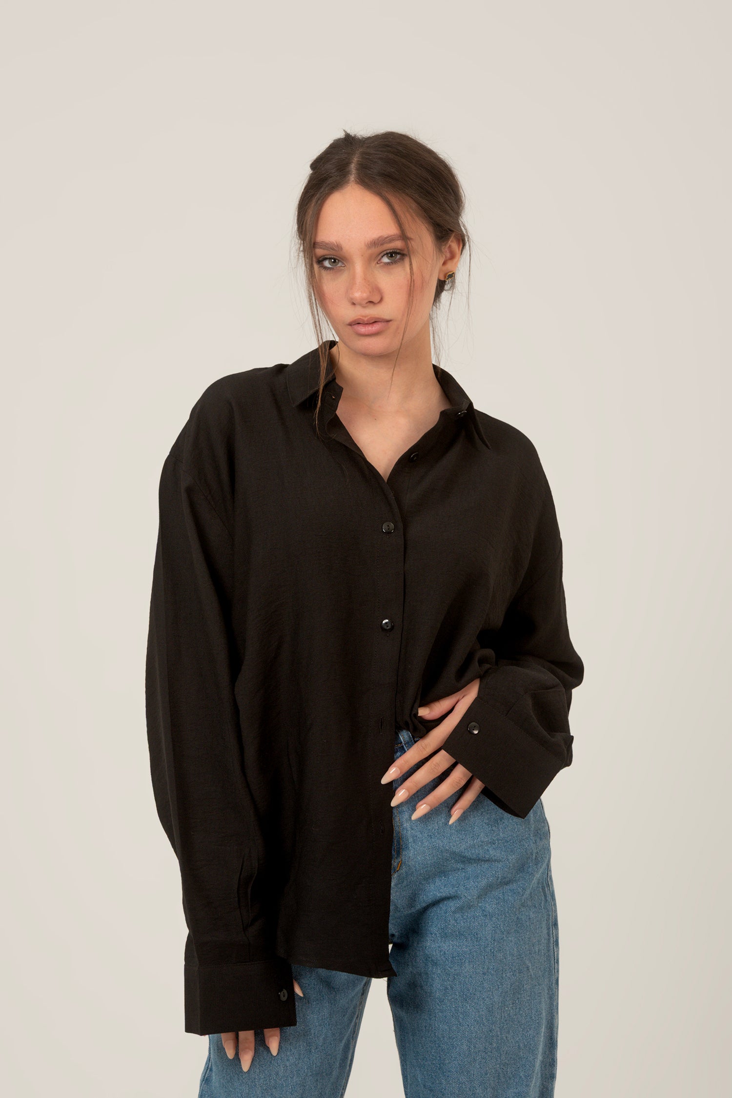 Oversized Loose Fit Linen Shirt For Women