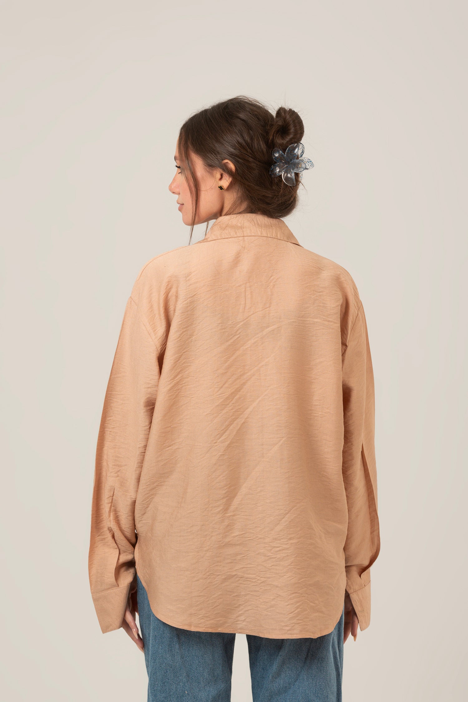 Oversized Loose Fit Linen Shirt For Women