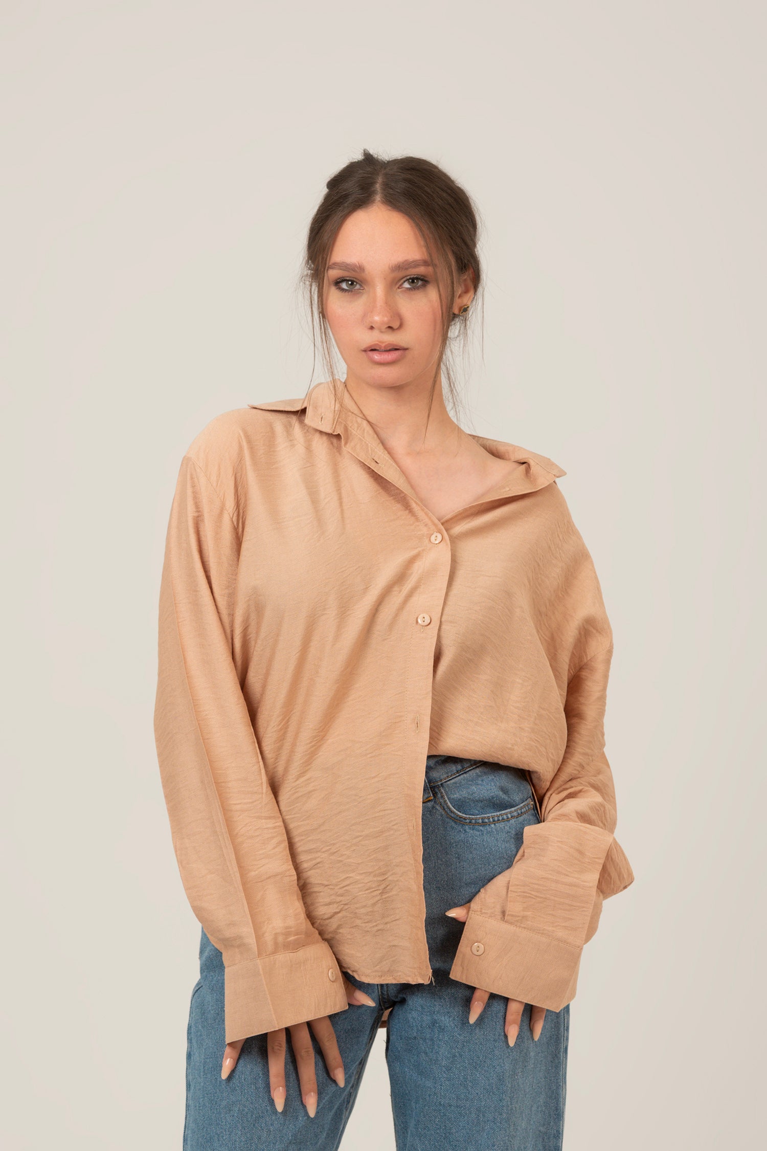 Oversized Loose Fit Linen Shirt For Women