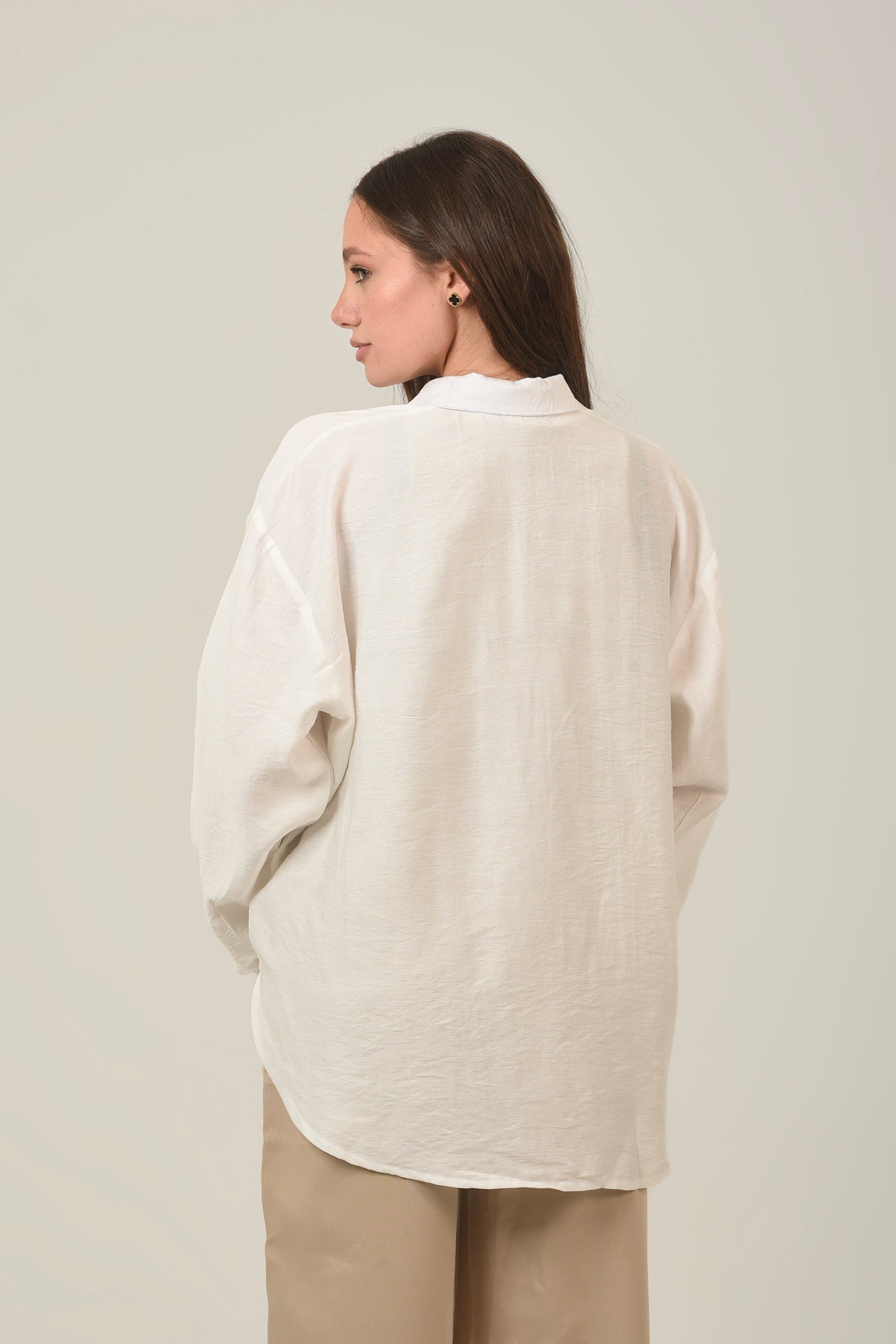 Oversized Loose Fit Linen Shirt For Women