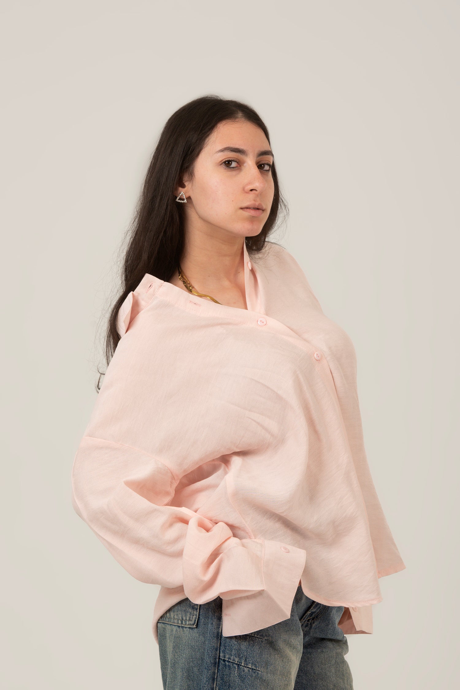 Oversized Loose Fit Linen Shirt For Women