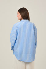 Load image into Gallery viewer, Oversized Loose Fit Striped Linen Shirt For Women
