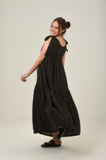 Load image into Gallery viewer, Flare Flowy Tie Shoulders Maxi Dress
