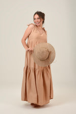 Load image into Gallery viewer, Flare Flowy Tie Shoulders Maxi Dress
