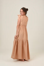 Load image into Gallery viewer, Flare Flowy Tie Shoulders Maxi Dress
