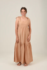 Load image into Gallery viewer, Flare Flowy Tie Shoulders Maxi Dress
