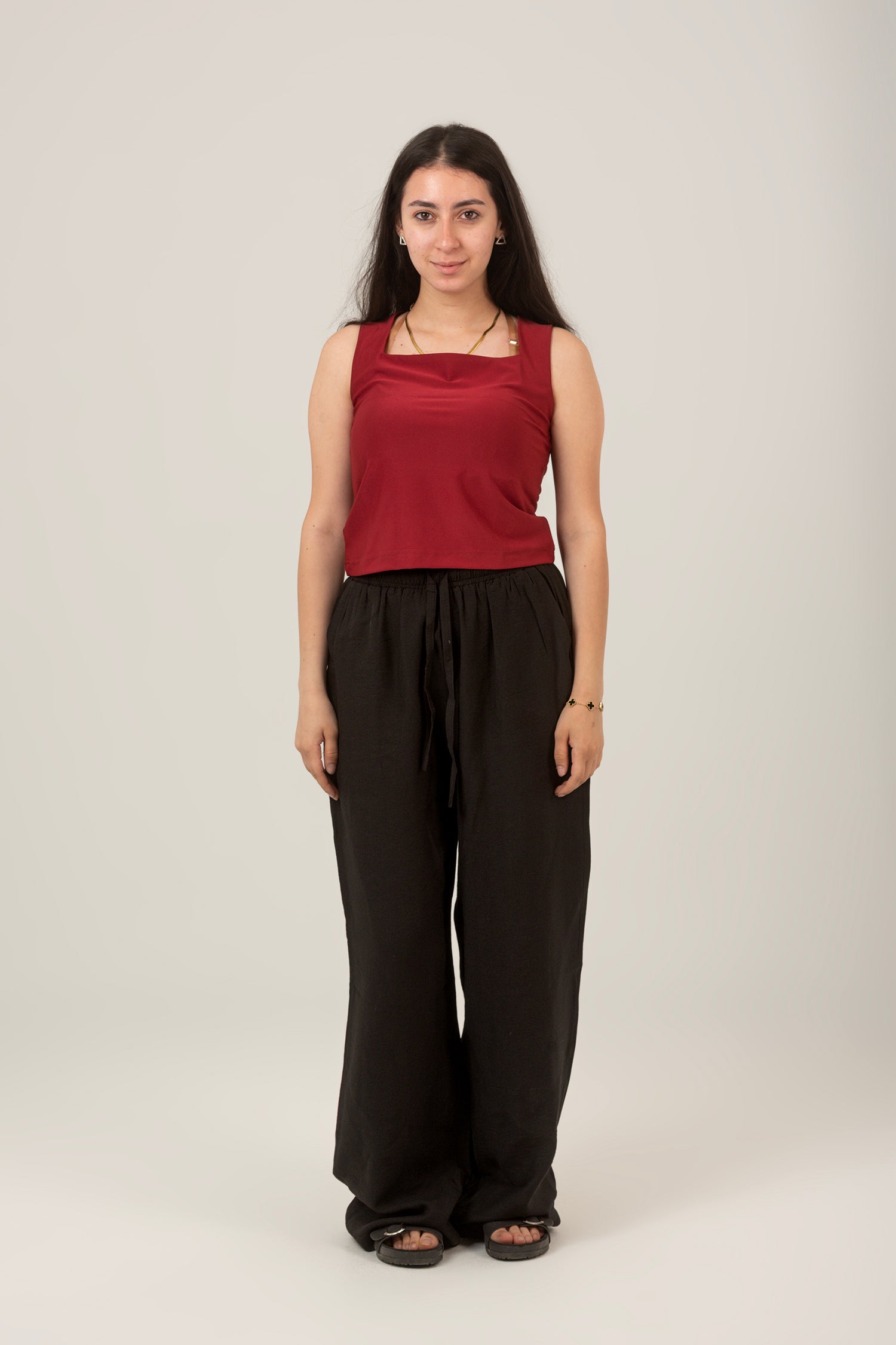Basic Square Sleeveless Top For Women