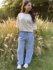 Loose Striped High Waist Pants For Women
