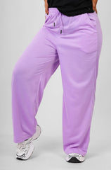 Comfy Cotton Wide Leg Pants - Lavender - pants