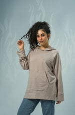 Load image into Gallery viewer, Oversized Melton Sweatshirt With Side Slits
