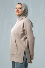 Load image into Gallery viewer, Oversized Melton Sweatshirt With Side Slits
