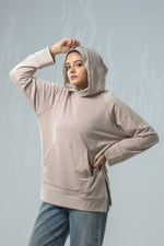 Load image into Gallery viewer, Oversized Melton Sweatshirt With Side Slits
