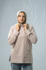 Load image into Gallery viewer, Oversized Melton Sweatshirt With Side Slits
